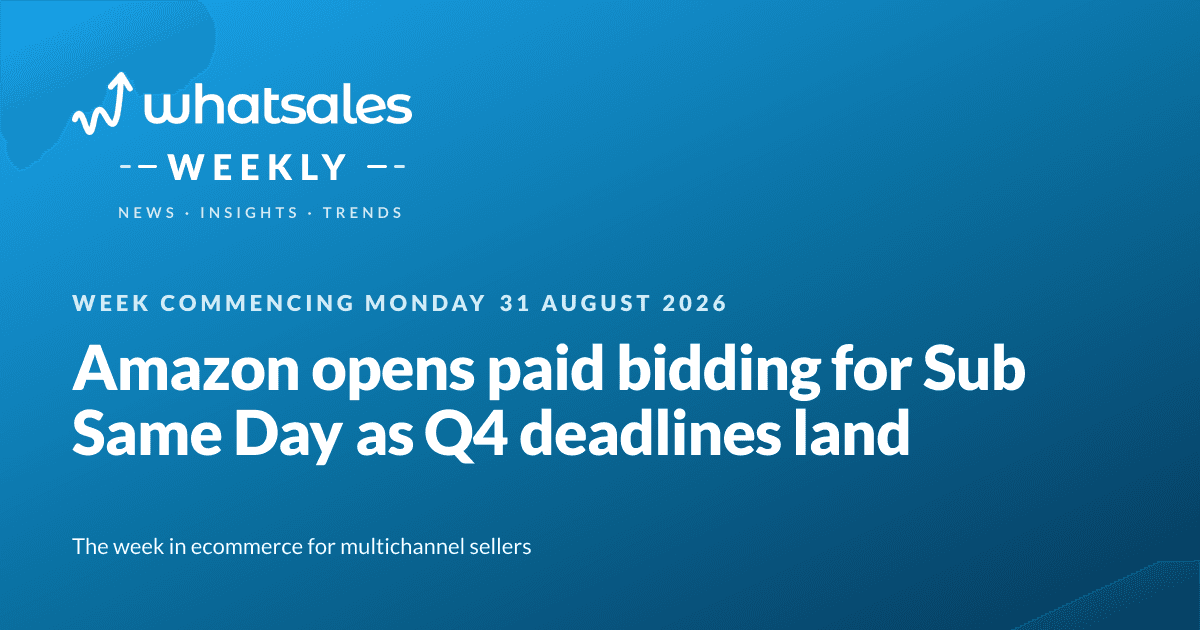 Amazon opens paid bidding for Sub Same Day as Q4 deadlines land