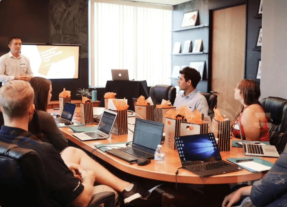 The WhatSales team presenting to sellers