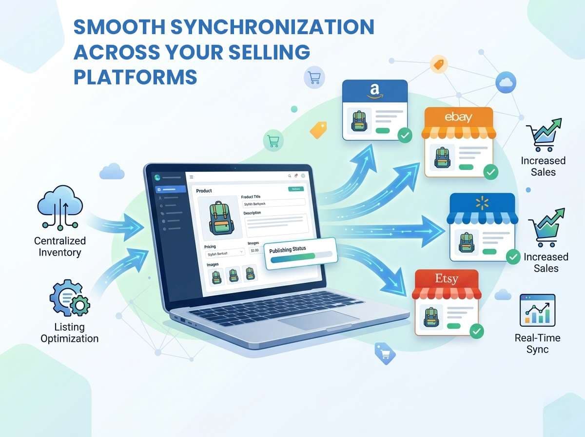 Product listings published consistently across selling channels