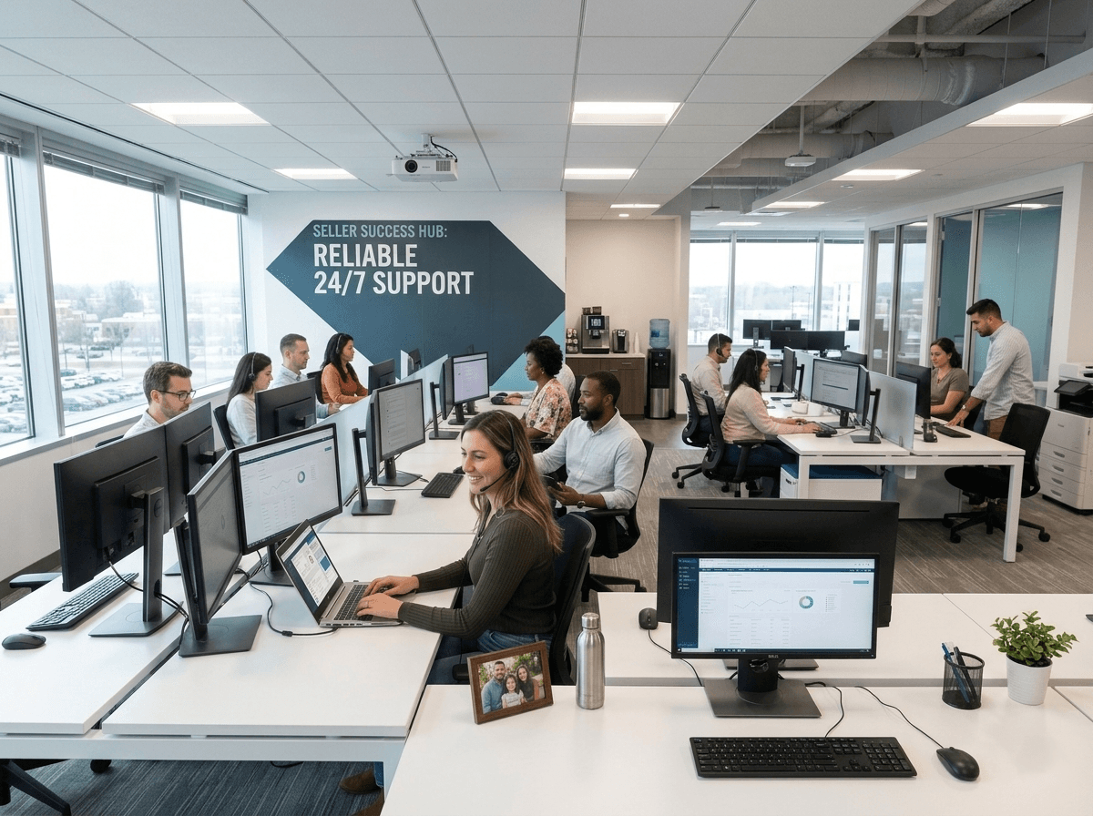 Support team managing marketplace customer inquiries