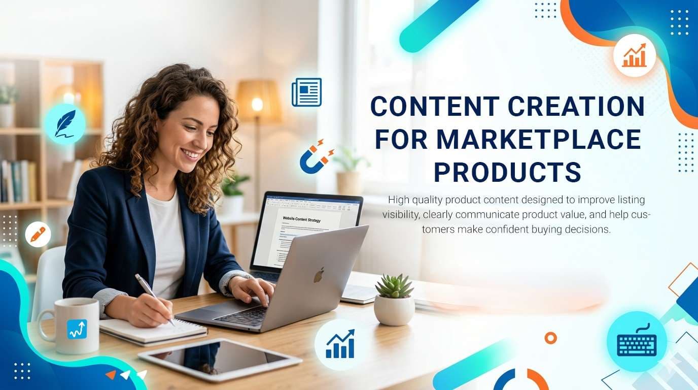 Product listing content creation for ecommerce marketplaces