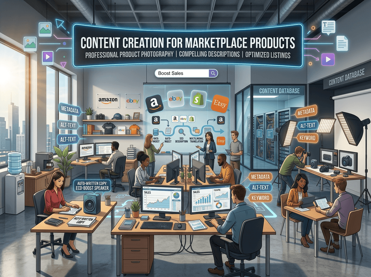 Structured product content for marketplace listings