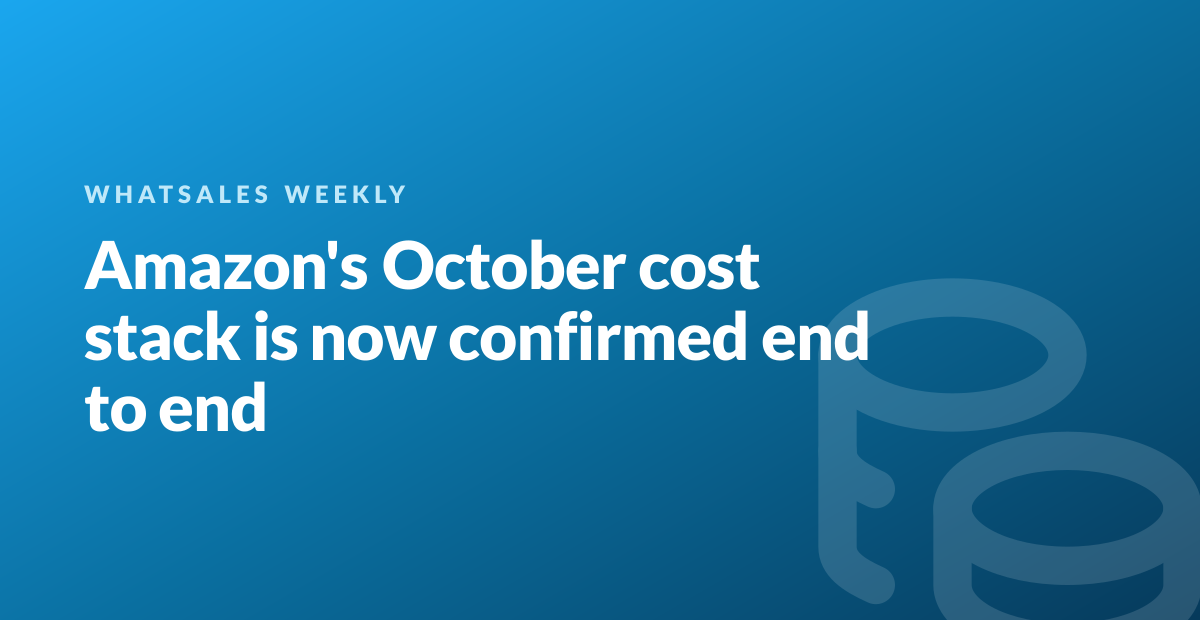 Amazon's October cost stack is now confirmed end to end